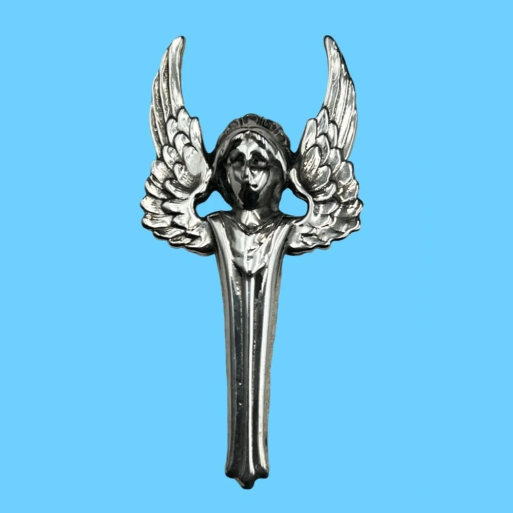 925 Sterling Silver Angel Wing Brooch Pin - Picture 3 of 14